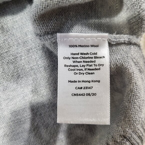 Talbots 100% Soft Merino Wool Tunic Turtleneck Cozy Oversized Gray Sweater 2X - Picture 6 of 13